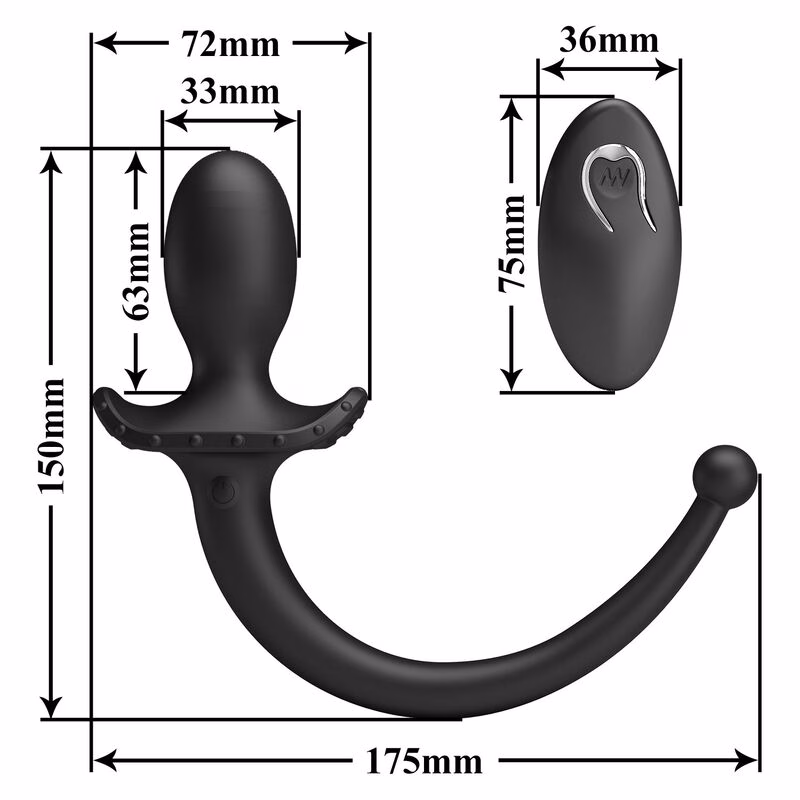 MR PLAY - VIBRADOR ANAL Y PERINEAL CON CONTROL REMOTO INALÁMBRICO NEGRO - Imagen 9