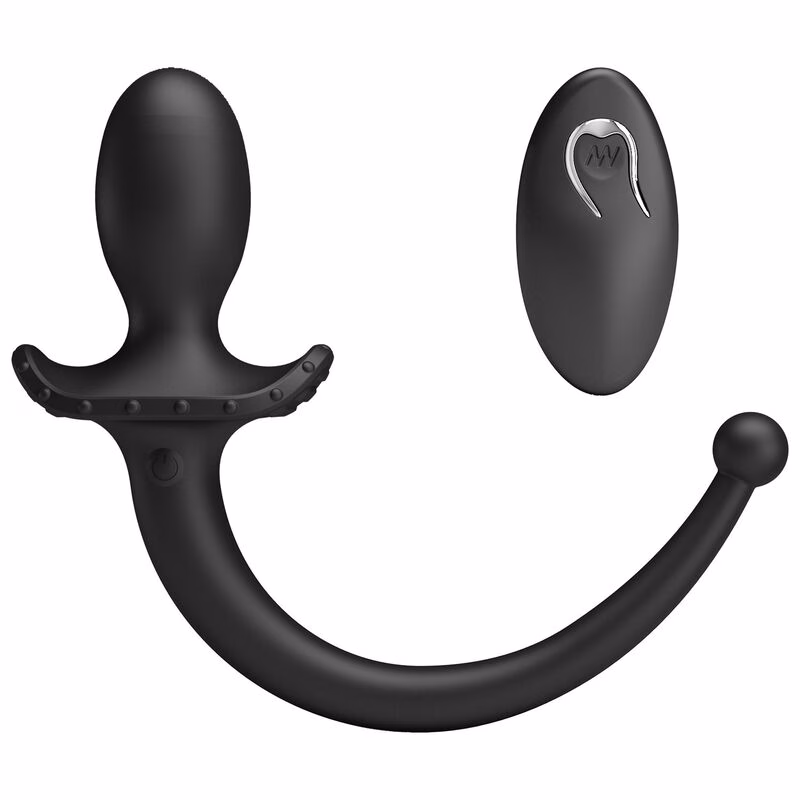 MR PLAY - VIBRADOR ANAL Y PERINEAL CON CONTROL REMOTO INALÁMBRICO NEGRO