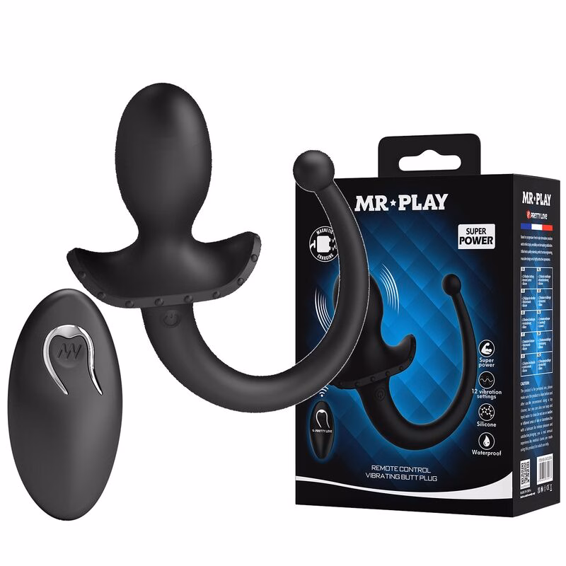 MR PLAY - VIBRADOR ANAL Y PERINEAL CON CONTROL REMOTO INALÁMBRICO NEGRO - Imagen 10