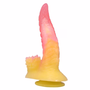 POWER MONSTERS - RIPPLIED MONSTER DILDO FANTASÍA CON VENTOSA 22,5 CM Ø 5,5 CM ROSA Y AMARILLO