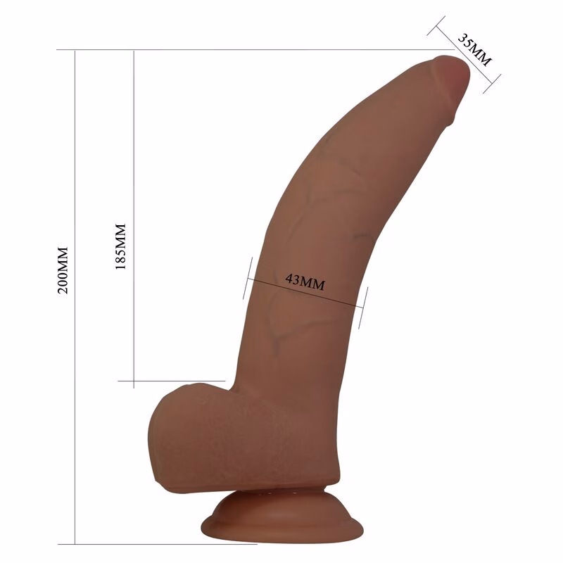 PRETTY LOVE - CUTHBERT DILDO REALÍSTICO FLEXIBLE 20 CM Ø 5 CM TPE MARRÓN - Imagen 6