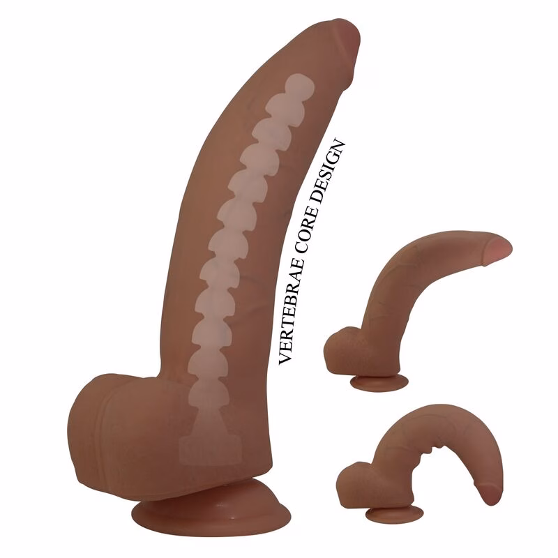 PRETTY LOVE - CUTHBERT DILDO REALÍSTICO FLEXIBLE 20 CM Ø 5 CM TPE MARRÓN - Imagen 7