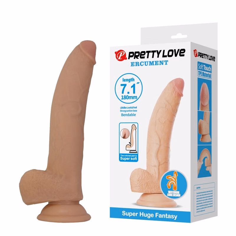 PRETTY LOVE – ELLCUMENT DILDO REALÍSTICO FLEXIBLE 18 CM Ø 4,5 CM TPE COLOR NATURAL