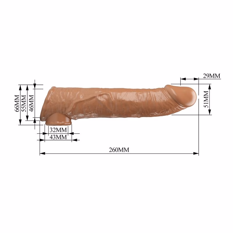 PRETTY LOVE - FUNDA EXTENSORA PARA PENE AJUSTABLE 26 CM Ø 4 CM COLOR NATURAL - Imagen 9