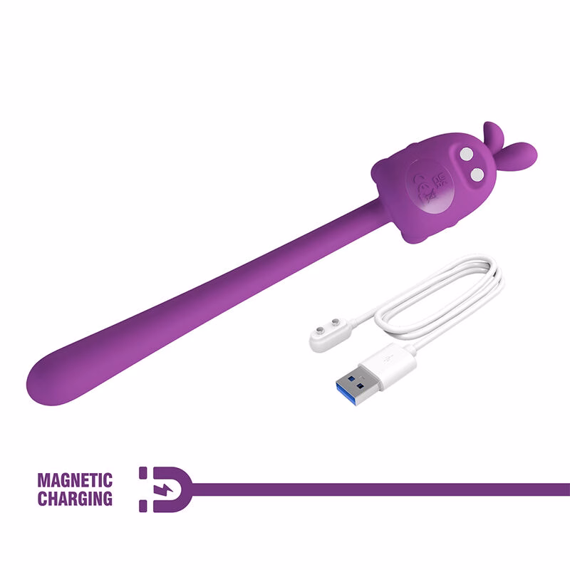 PRETTY LOVE - VIBRADOR FLEXIBLE CUTE BUNNY FLIRTING STICK RECARGABLE USB MORADO - Imagen 6