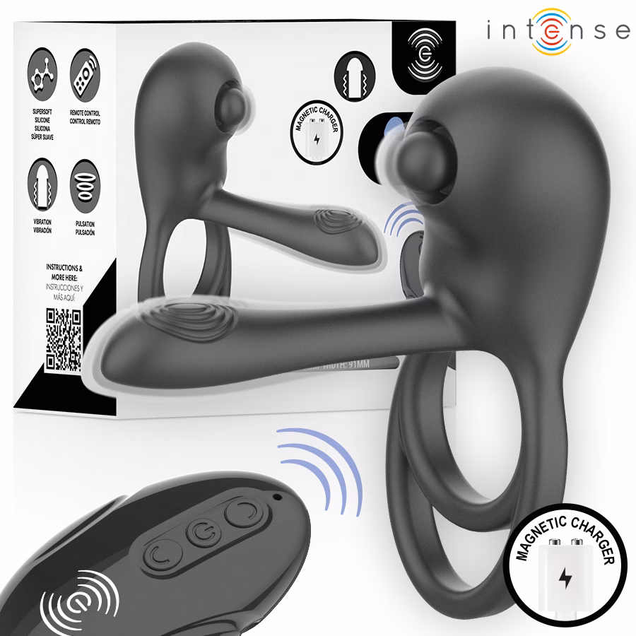 INTENSE - SPIKE ANILLO VIBRADOR PARA PENE CON CONTROL REMOTO