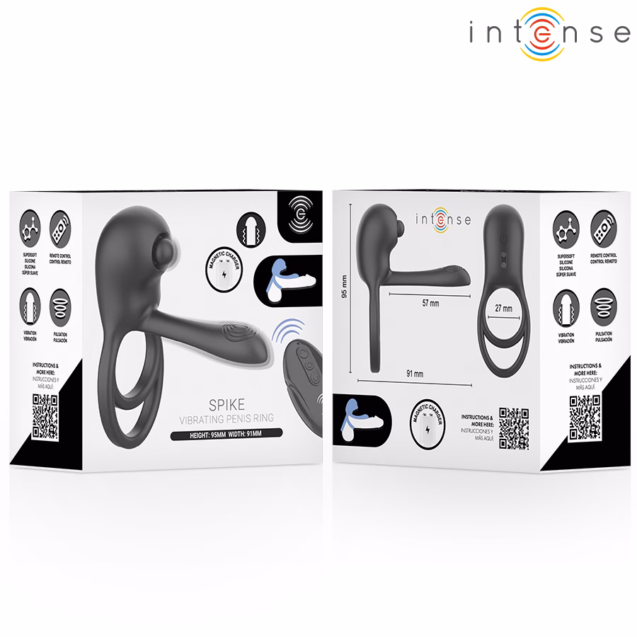 INTENSE - SPIKE ANILLO VIBRADOR PARA PENE CON CONTROL REMOTO - Imagen 7