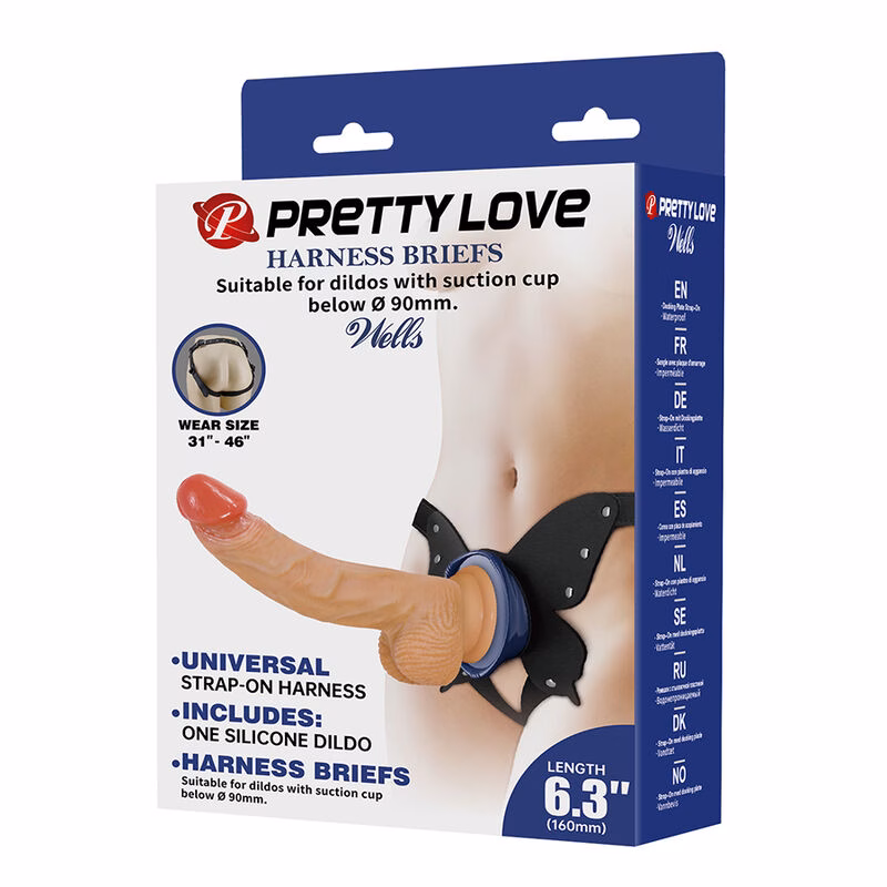 PRETTY LOVE - YETI ARNÉS STRAP-ON CON DILDO Y VENTOSA CARNE - Imagen 11