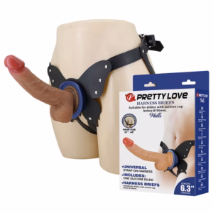 PRETTY LOVE - YETI ARNÉS STRAP-ON CON DILDO Y VENTOSA CARNE