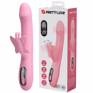 PRETTY LOVE - BELLA VIBRADOR RABBIT CON ESTIMULACIÓN MARIPOSA Y LED ROSA
