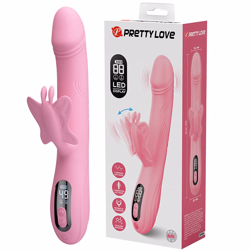 PRETTY LOVE - BELLA VIBRADOR RABBIT CON ESTIMULACIÓN MARIPOSA Y LED ROSA