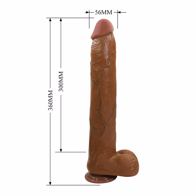 PRETTY LOVE - DANY DILDO REALÍSTICO FLEXIBLE CON VENTOSA 36 CM -Ø- 5,6 CM MARRÓN - Imagen 5