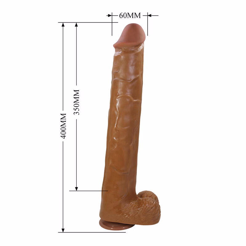 PRETTY LOVE - PAT DILDO REALÍSTICO FLEXIBLE CON VENTOSA 40 CM -Ø- 6 CM MARRÓN - Imagen 5