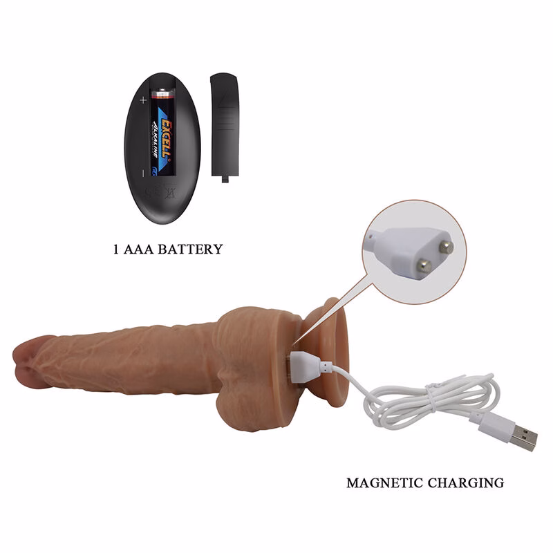 PRETTY LOVE - JONATHAN VIBRADOR REALÍSTICO CON EMPUJE MARRÓN CONTROL REMOTO - Imagen 7