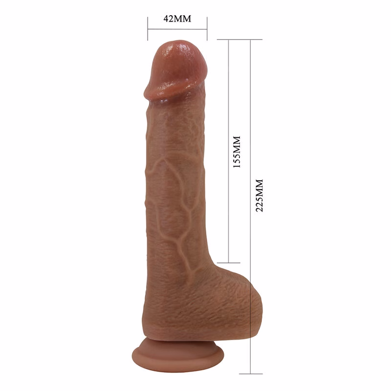 PRETTY LOVE - TOMMY VIBRADOR REALÍSTICO CON EMPUJE MARRÓN OSCURO CONTROL REMOTO - Imagen 3