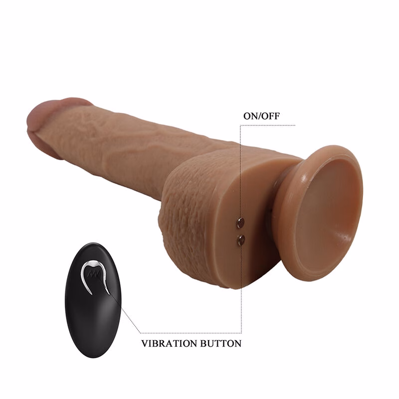 PRETTY LOVE - TOMMY VIBRADOR REALÍSTICO CON EMPUJE MARRÓN OSCURO CONTROL REMOTO - Imagen 7
