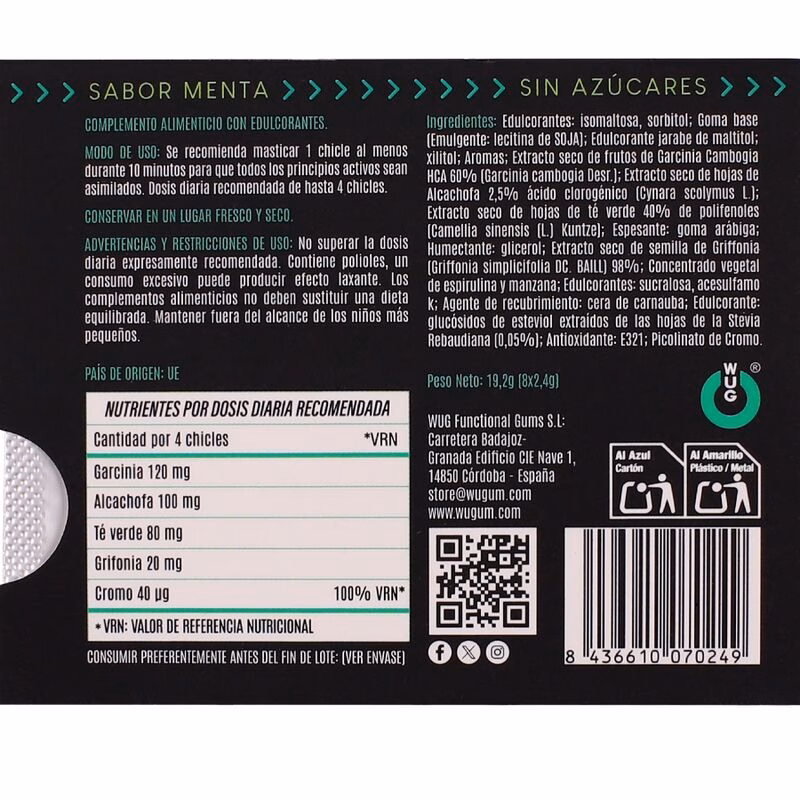 WUG Diet - Control del apetito y reducción del picoteo BLISTER 8 UDS - Imagen 4