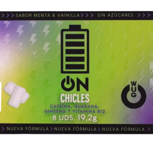 WUG On  Energía inmediata en formato chicle BLISTER 8 UDS