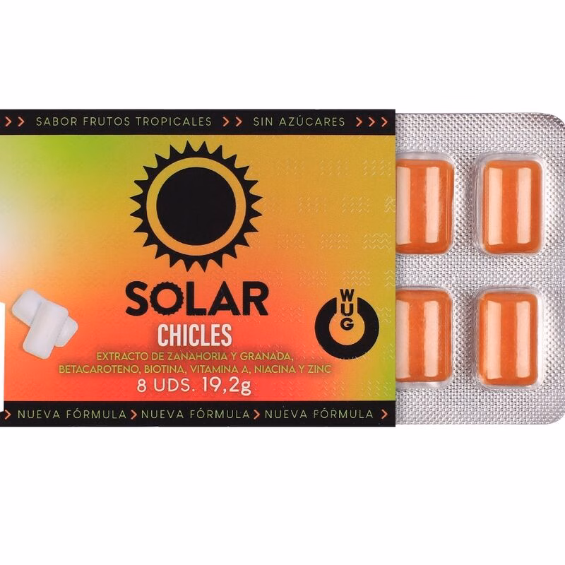 WUG Solar - El chicle que prepara tu piel para el sol BLISTER 8 UDS - Imagen 2