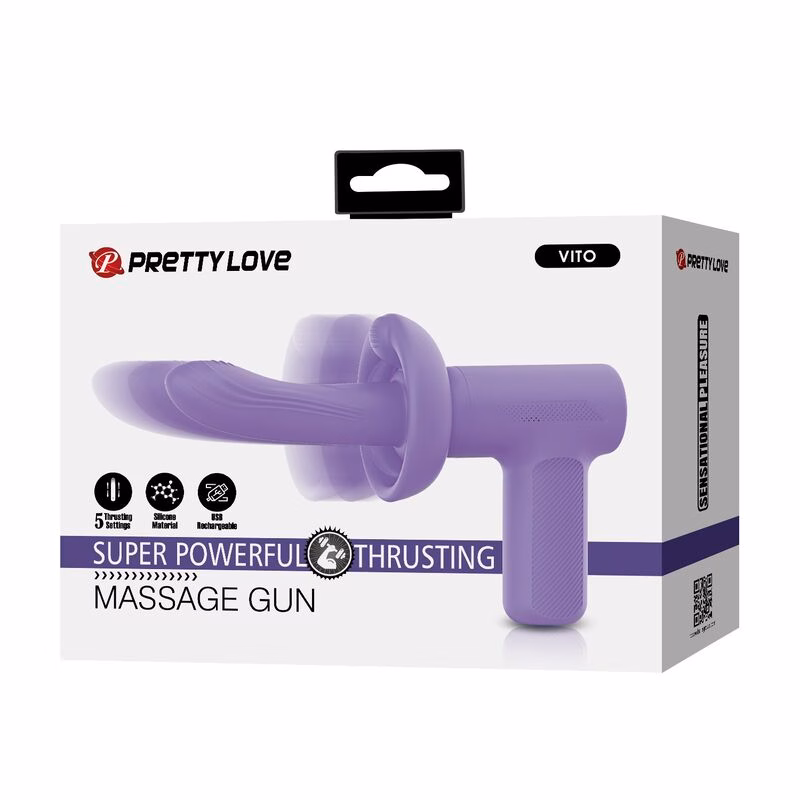 PRETTY LOVE - VITO PISTOLA DE MASAJE CON EMPUJE 5 MODOS MORADO - Imagen 11