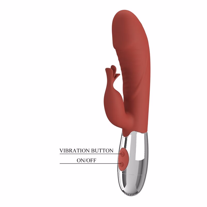 PRETTY LOVE - VIBRADOR RABBIT ROSEWOOD 30 FUNCIONES RECARGABLE USB ROJO - Imagen 2