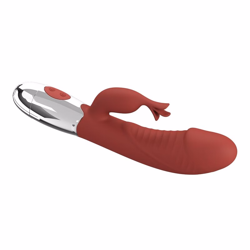 PRETTY LOVE - VIBRADOR RABBIT ROSEWOOD 30 FUNCIONES RECARGABLE USB ROJO - Imagen 6