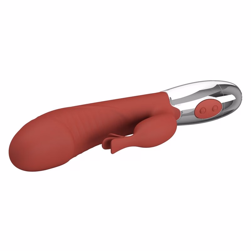 PRETTY LOVE - VIBRADOR RABBIT ROSEWOOD 30 FUNCIONES RECARGABLE USB ROJO - Imagen 7