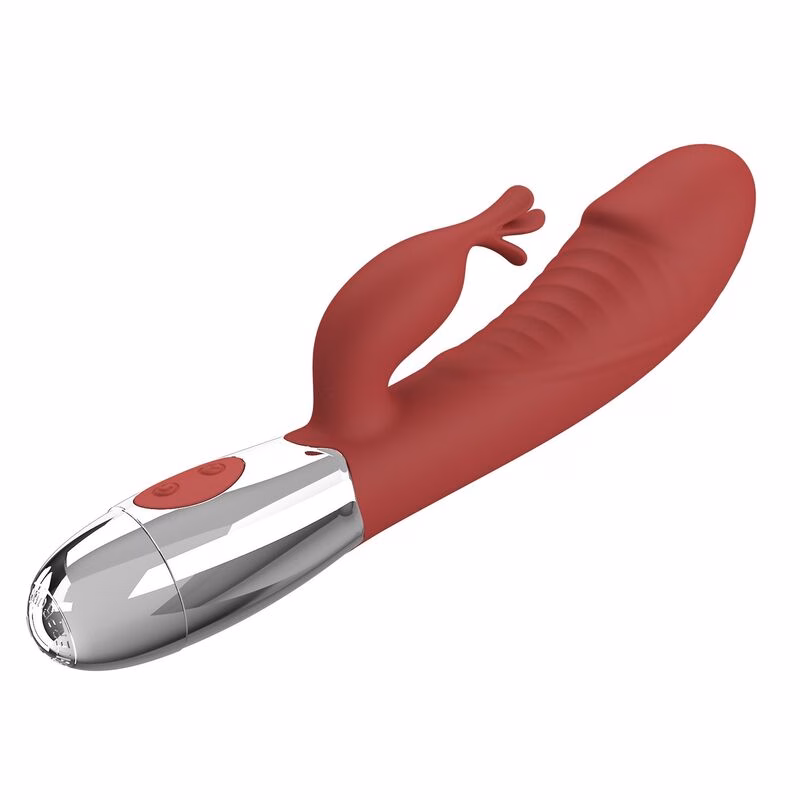 PRETTY LOVE - VIBRADOR RABBIT ROSEWOOD 30 FUNCIONES RECARGABLE USB ROJO - Imagen 8
