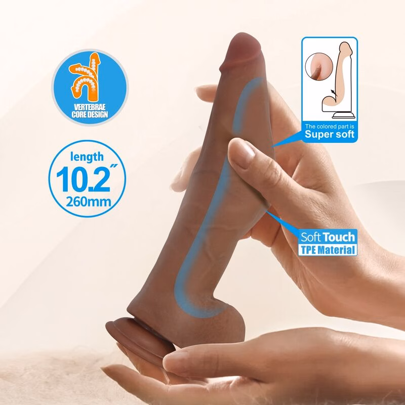 PRETTY LOVE - ULRIC DILDO REALÍSTICO FLEXIBLE 26 CM Ø 5,5 CM TPE MARRÓN - Imagen 8