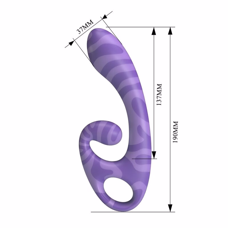 PRETTY LOVE - SUMMER VIBRADOR DOBLE CON ASA 19 CM Ø 3,5 CM MORADO - Imagen 8