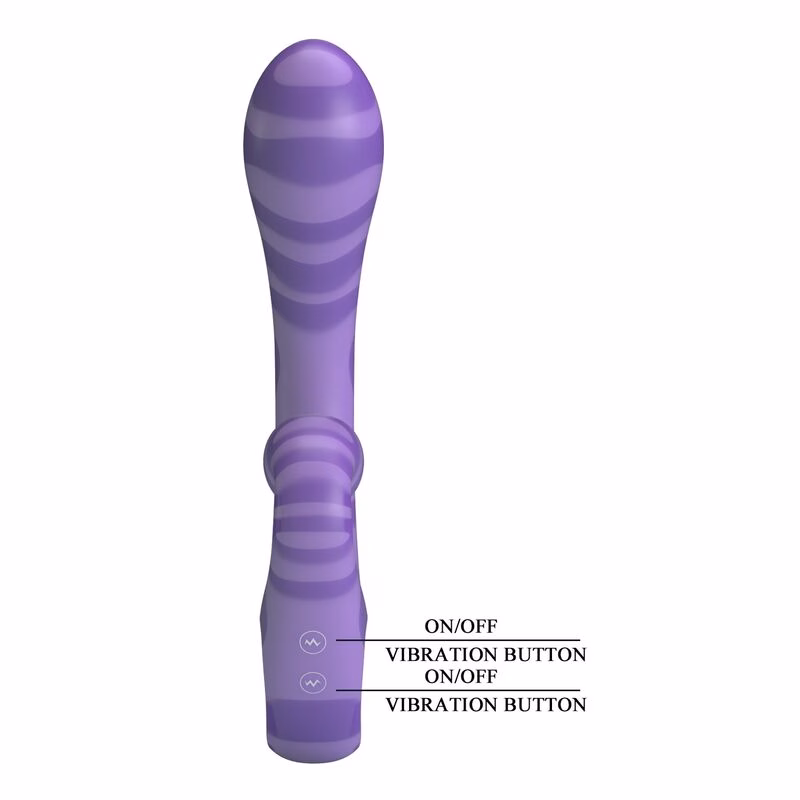 PRETTY LOVE - SUMMER VIBRADOR DOBLE CON ASA 19 CM Ø 3,5 CM MORADO - Imagen 4