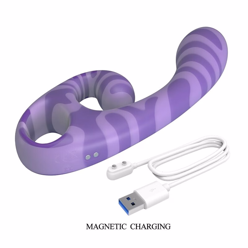 PRETTY LOVE - SUMMER VIBRADOR DOBLE CON ASA 19 CM Ø 3,5 CM MORADO - Imagen 9