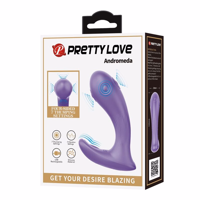 PRETTY LOVE - ANDROMEDA VIBRADOR DE DOBLE ESTIMULACIÓN RECARGABLE MORADO - Imagen 2