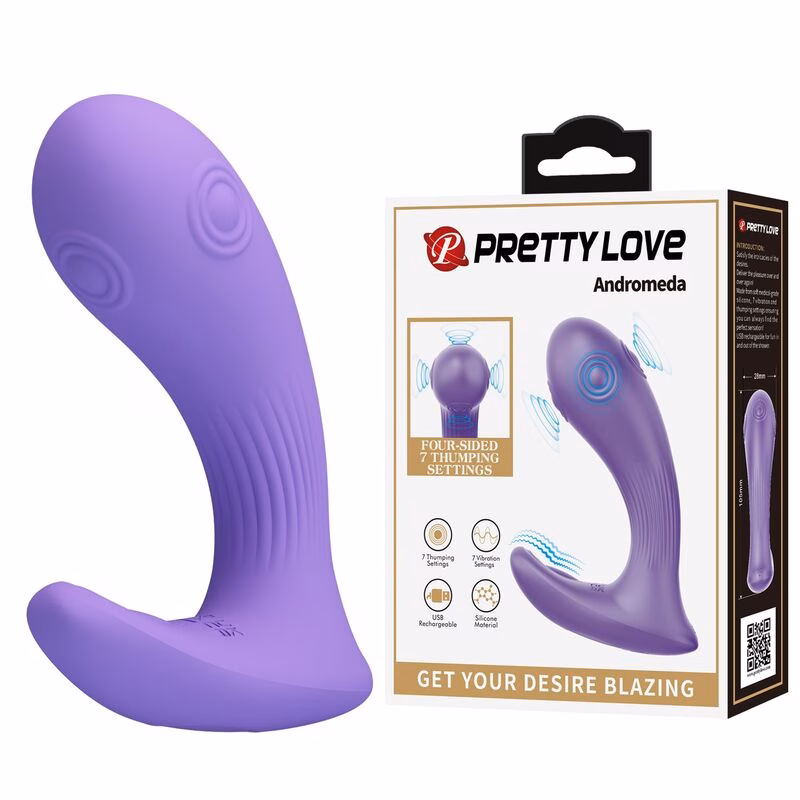 PRETTY LOVE - ANDROMEDA VIBRADOR DE DOBLE ESTIMULACIÓN RECARGABLE MORADO - Imagen 11