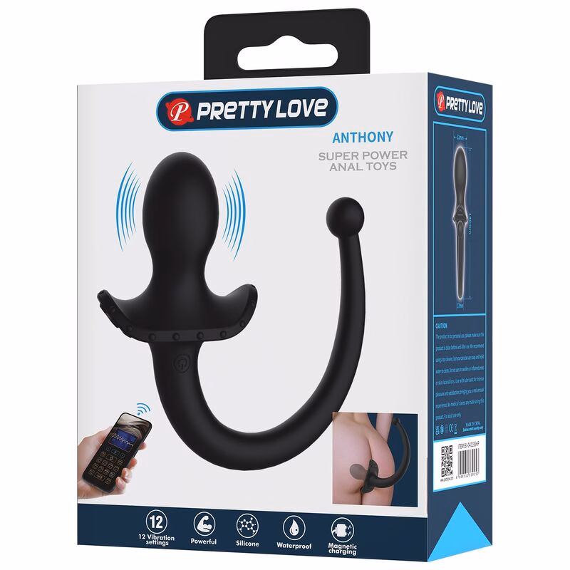 PRETTY LOVE - ANTHONY VIBRADOR ANAL Y PERINEAL APP CONTROL NEGRO - Imagen 18