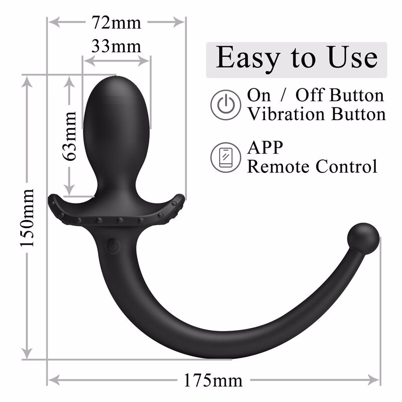 PRETTY LOVE - ANTHONY VIBRADOR ANAL Y PERINEAL APP CONTROL NEGRO - Imagen 17