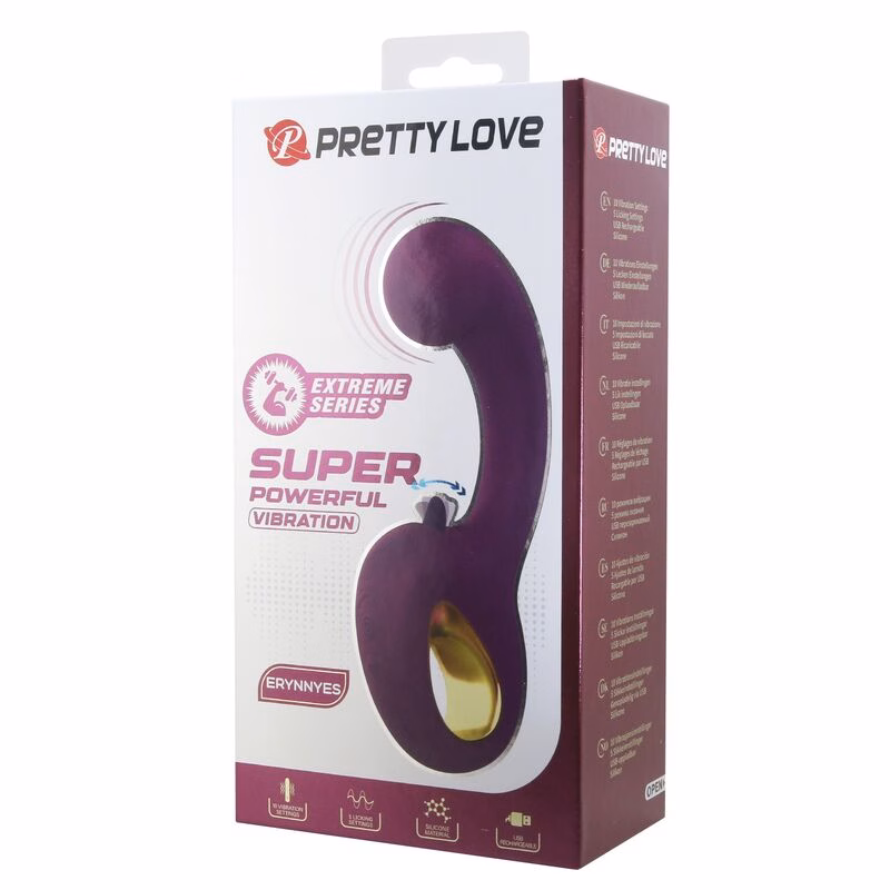 PRETTY LOVE - BRYNNLEE VIBRADOR CON ESTIMULADOR ORAL RECARGABLE 10 VIBRACIONES Y 5 FUNCIONES DE LAMIDO MORADO - Imagen 2