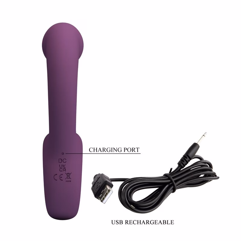 PRETTY LOVE - BRYNNLEE VIBRADOR CON ESTIMULADOR ORAL RECARGABLE 10 VIBRACIONES Y 5 FUNCIONES DE LAMIDO MORADO - Imagen 9