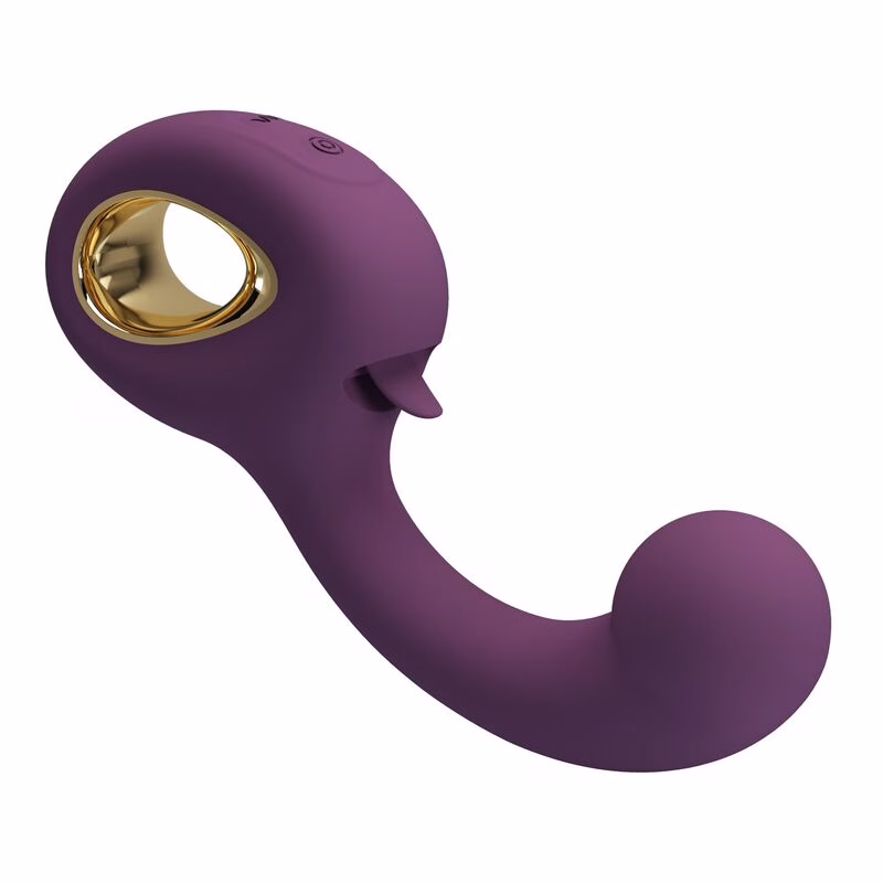 PRETTY LOVE - BRYNNLEE VIBRADOR CON ESTIMULADOR ORAL RECARGABLE 10 VIBRACIONES Y 5 FUNCIONES DE LAMIDO MORADO - Imagen 4