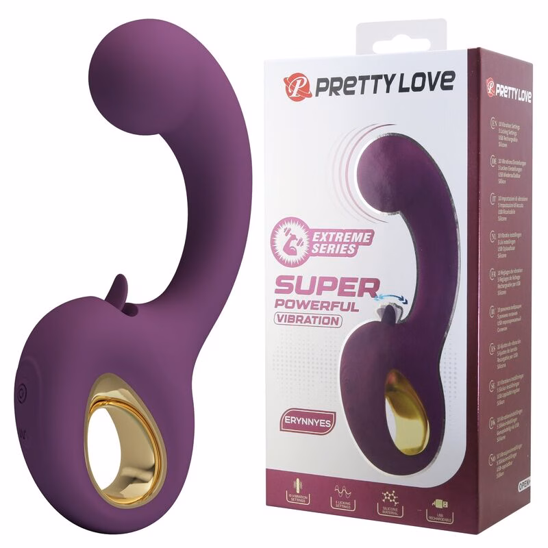 PRETTY LOVE - BRYNNLEE VIBRADOR CON ESTIMULADOR ORAL RECARGABLE 10 VIBRACIONES Y 5 FUNCIONES DE LAMIDO MORADO - Imagen 10