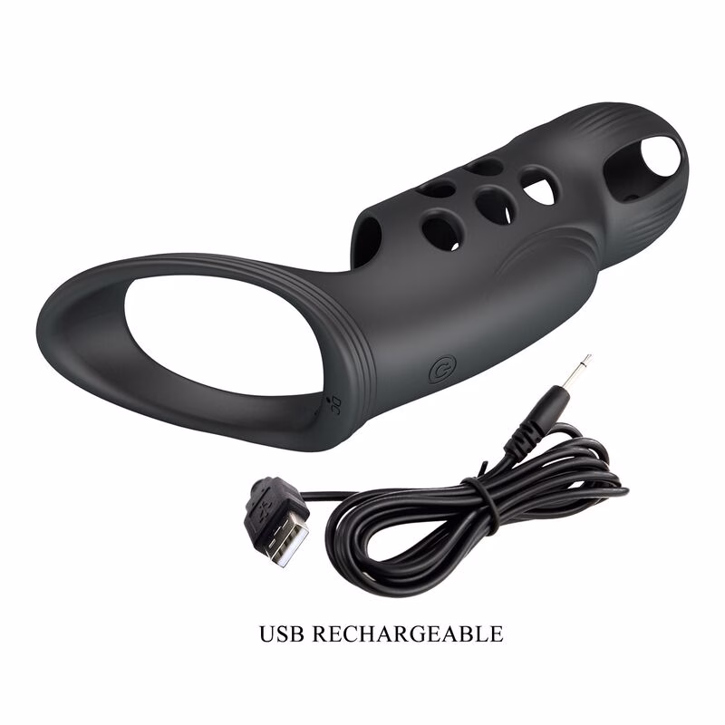 PRETTY LOVE - CRAIG ANILLO PARA PENE VIBRADOR RECARGABLE NEGRO - Imagen 7