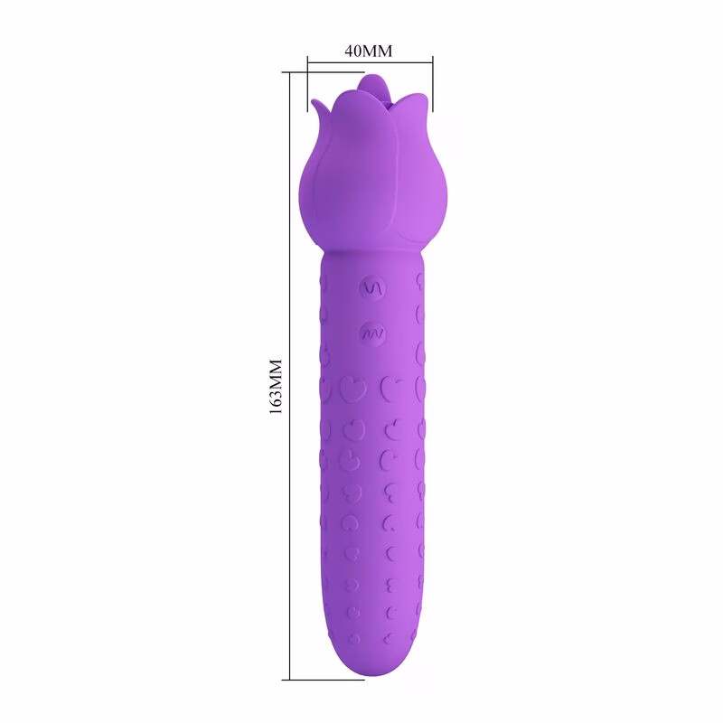 PRETTY LOVE - DANNELL VIBRADOR CON ESTIMULACIÓN ORAL Y CLITORAL RECARGABLE MORADO - Imagen 3