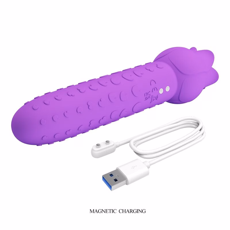 PRETTY LOVE - DANNELL VIBRADOR CON ESTIMULACIÓN ORAL Y CLITORAL RECARGABLE MORADO - Imagen 7
