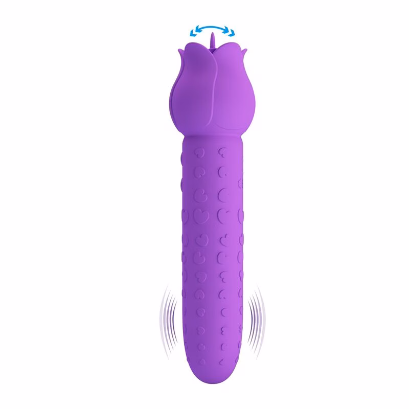 PRETTY LOVE - DANNELL VIBRADOR CON ESTIMULACIÓN ORAL Y CLITORAL RECARGABLE MORADO - Imagen 4