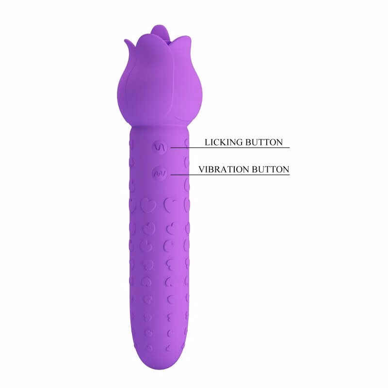 PRETTY LOVE - DANNELL VIBRADOR CON ESTIMULACIÓN ORAL Y CLITORAL RECARGABLE MORADO - Imagen 11