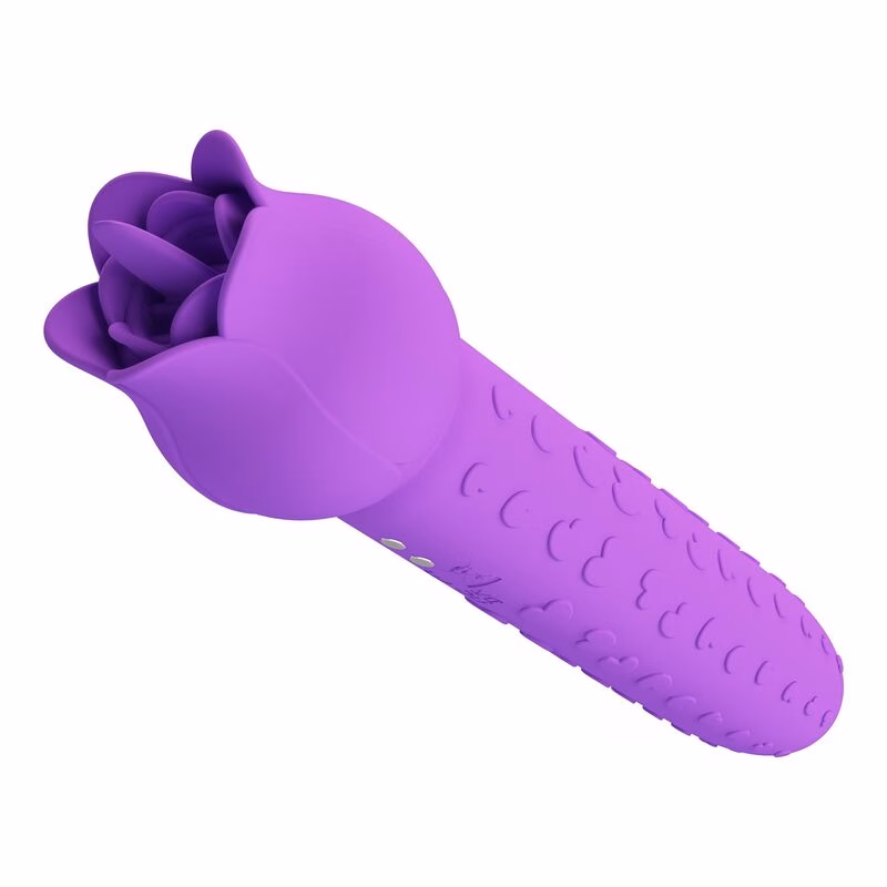 PRETTY LOVE - DANNELL VIBRADOR CON ESTIMULACIÓN ORAL Y CLITORAL RECARGABLE MORADO - Imagen 12
