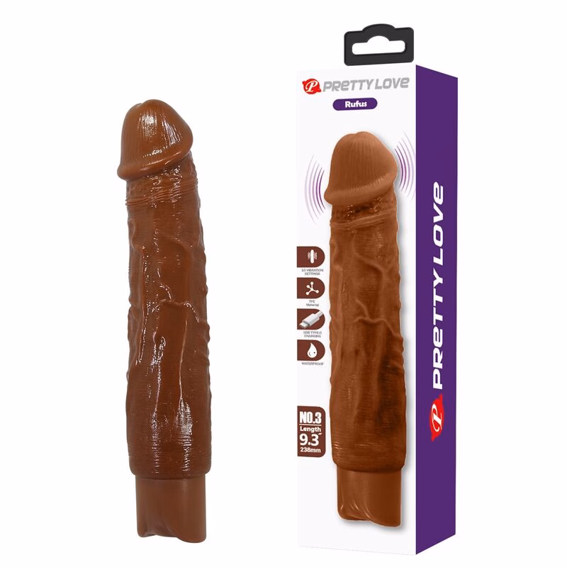PRETTY LOVE - DUKE VIBRADOR REALÍSTICO 23,5 CM Ø 4,8 CM COLOR MARRÓN
