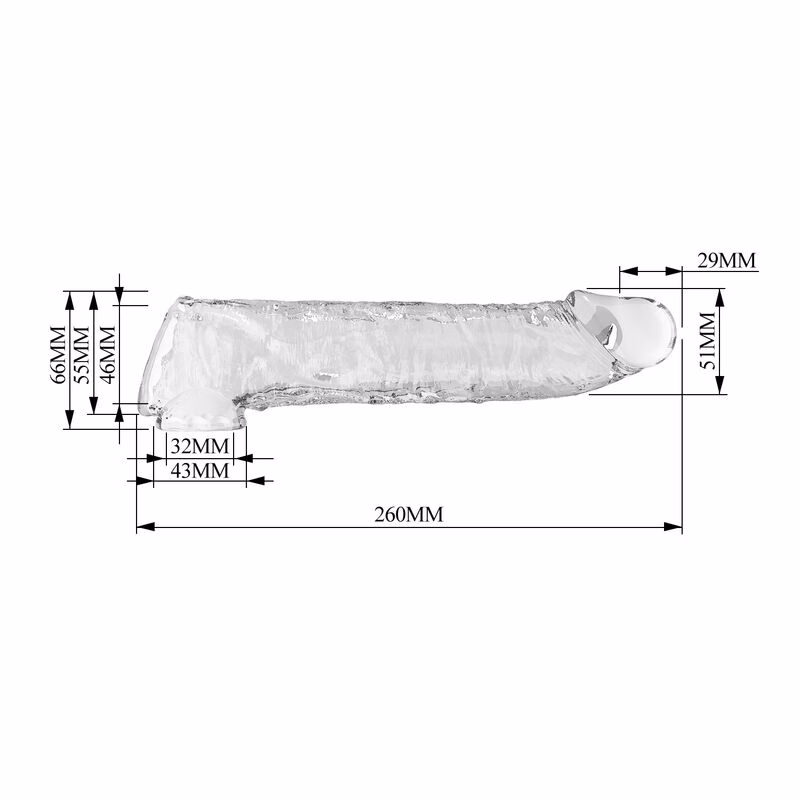 PRETTY LOVE - FUNDA EXTENSORA PARA PENE AJUSTABLE 26 CM Ø 4 CM COLOR TRANSPARENTE - Imagen 9