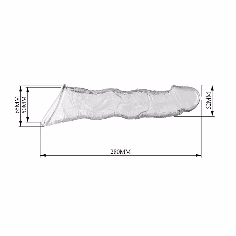PRETTY LOVE - FUNDA EXTENSORA PARA PENE AJUSTABLE 28 CM Ø 4,5 CM COLOR TRANSPARENTE - Imagen 7