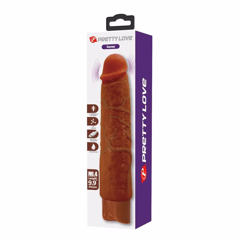 PRETTY LOVE - GAVIN VIBRADOR REALÍSTICO 25 CM Ø 5 CM COLOR MARRÓN - Imagen 3